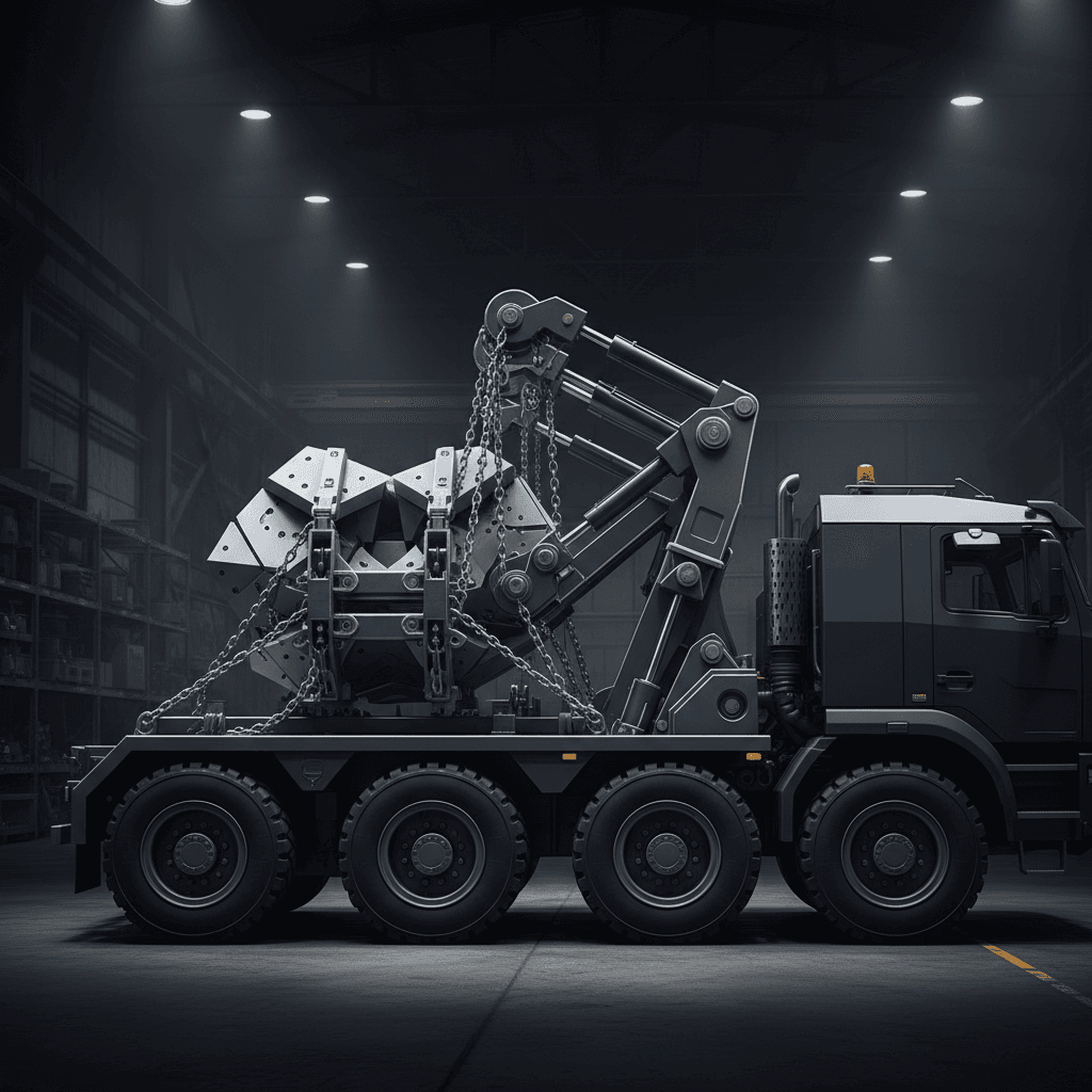 Specialized hauling vehicle equipped for complex freight